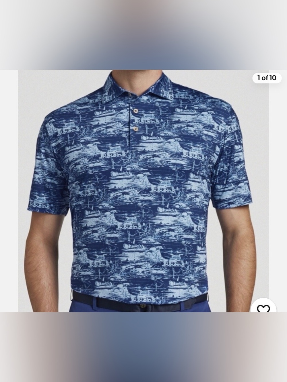 Peter Millar Blue Hawaiian Shirt